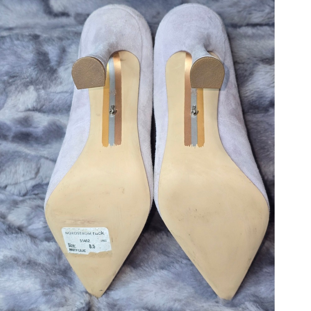 NEW Sam Edelman Antonia Pointed Toe Heels Lilac Suede Women's Size 8.5 - Picture 6 of 8